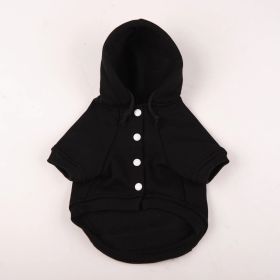 Autumn And Winter Pet Clothes With Coat And Cap Hoodies (Option: Black-M)