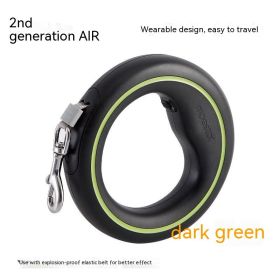 Cute Dog Automatic Retractable Dog Hand Holding Rope Dog Leash (Option: Blackgreen)