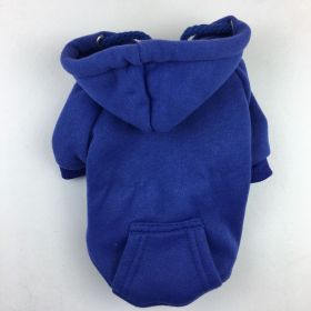 Autumn And Winter Pet Clothes With Coat And Cap Hoodies (Option: Blue-S)