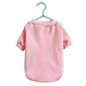 Pet Sweater Breathable Warm With Velvet Dog Clothes (Option: Pink-S)