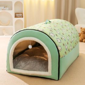 Household Fashion Dog Sleeping Supplies (Option: Green Printed-L)