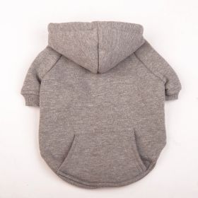 Autumn And Winter Pet Clothes With Coat And Cap Hoodies (Option: Gray-XL)