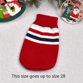 Dog Cat Sweater Pet Clothes Clothing (Option: Red Stripes-24)