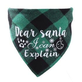 Christmas Pet Saliva Towel DIY Dog Triangle (Option: Green 7-L 25to48cm)