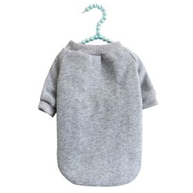 Pet Sweater Breathable Warm With Velvet Dog Clothes (Option: Light Gray-XS)